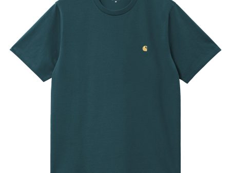 Carhartt Wip Chase T-shirt Duck Blue-Gold For Cheap