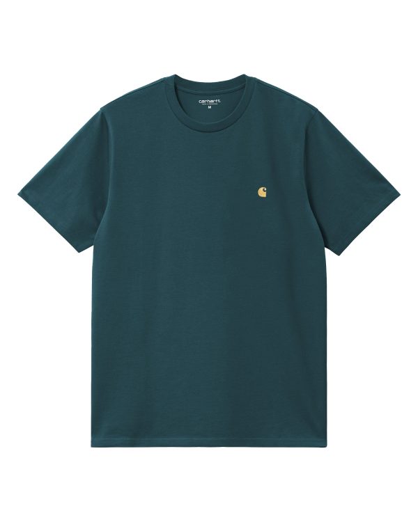 Carhartt Wip Chase T-shirt Duck Blue-Gold For Cheap