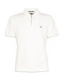 Polo Uomo CP Company Stretch Piquet Slim Zipped Polo Shirt Gauze White For Discount