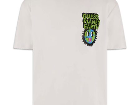 Guess Originals Earth Day Planet Tee Bianco For Discount