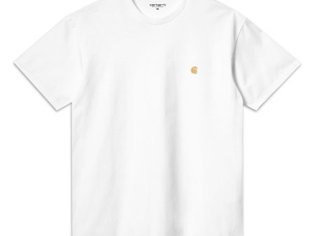 Carhartt Wip Chase T-shirt White Gold Hot on Sale