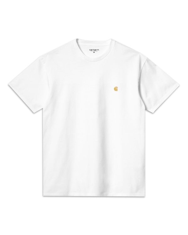 Carhartt Wip Chase T-shirt White Gold Hot on Sale