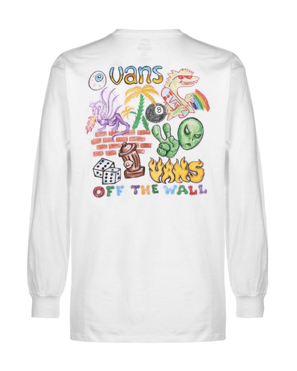 T-Shirt Vans X Crayola Mail Doodle Bianco For Discount