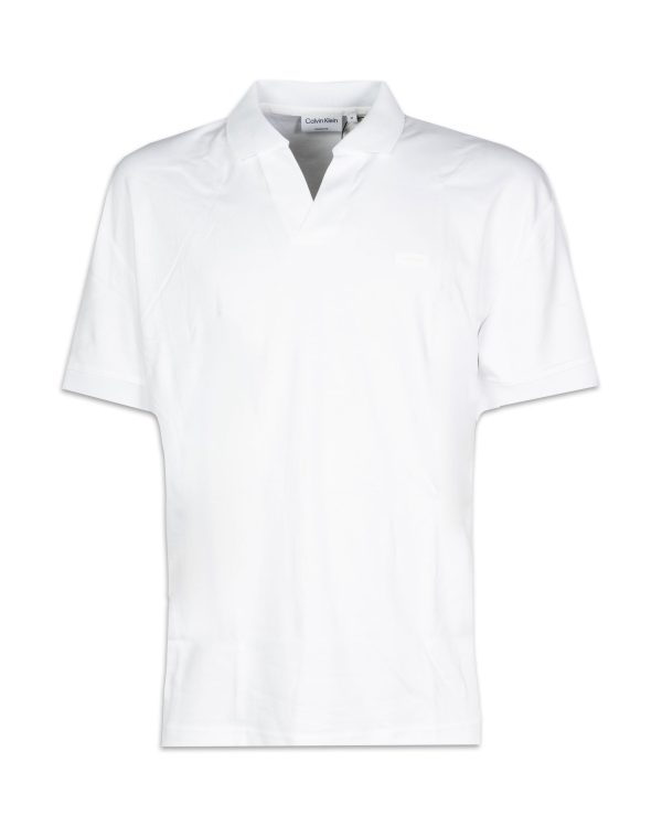 Polo Uomo Calvin Klein Smooth Cotton Open Placket on Sale