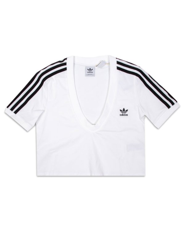 T-Shirt Crop Donna Adidas Bianca Hot on Sale