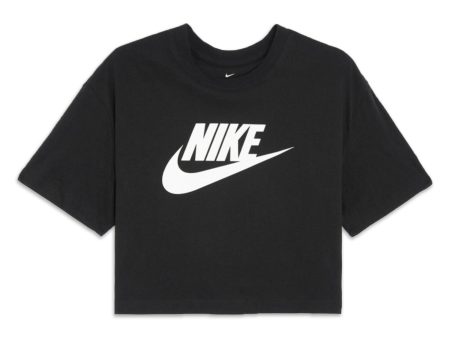 Crop Tee Nike Big Logo Nero Discount