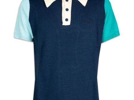 Polo Uomo Arte Antwerp Koren Contrast Polo Blu Online Sale